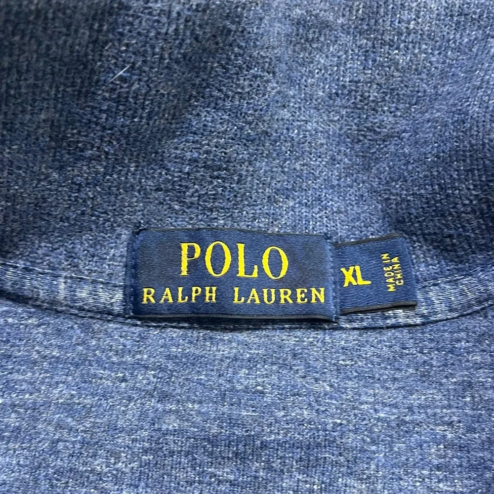 Polo Ralph Lauren‎ 1/4 Zip Pullover Sweater Mens XL Blue Small Pony Cotton